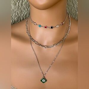 Stylish Silver Multi Stranded Statement Necklace